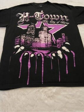 H-Town Black Style Wear Graphic Tee 100% Cotton